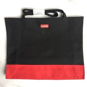 Lancome Tote Bag Black & Red Striped Interior